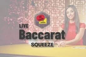 Official Live Dealer logo: Baccarat Squeeze by Evolution at FairPlay Casino