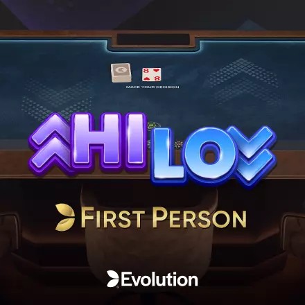 First Person Hi Lo online game logo by Evolution on fairplay-casino.com.nl
